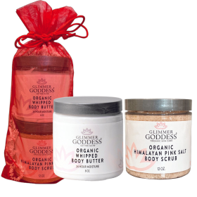 Organic Whipped Body Butter + Pink Salt Body Scrub Gift Set (size: 2 oz. Set)