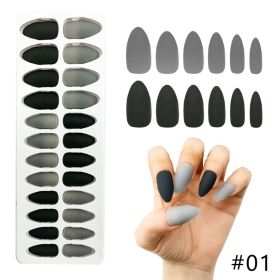 24 Pieces Of L-3 Matte Nails (Option: Black gray)