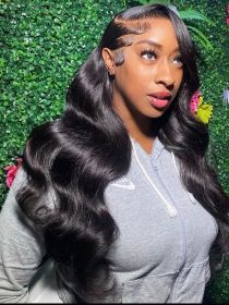 30 40 Inch Body Wave 13x4 13x6 Lace HD Transparent Front Wig Brazilian Human Hair Wigs 360 Lace Frontal Wigs For Women (Stretched Length, Density: 28inches, 150 Density, Color: 13x6 Hd lace wig)
