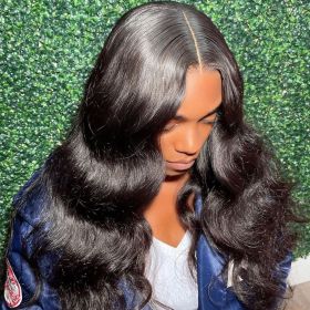 13x6 HD Transparent Body Wave Lace Front Wig Human Hair Brazilian 30 Inch 13x4 Lace Frontal Wigs For Black Women 180 Density (Stretched Length, Density: 12INCHES, 150%, Color: 13x4 Frontal Wig)