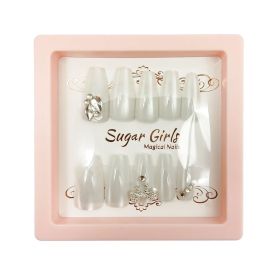 Inlaid With Silver Collar And White Nails (Color: White)